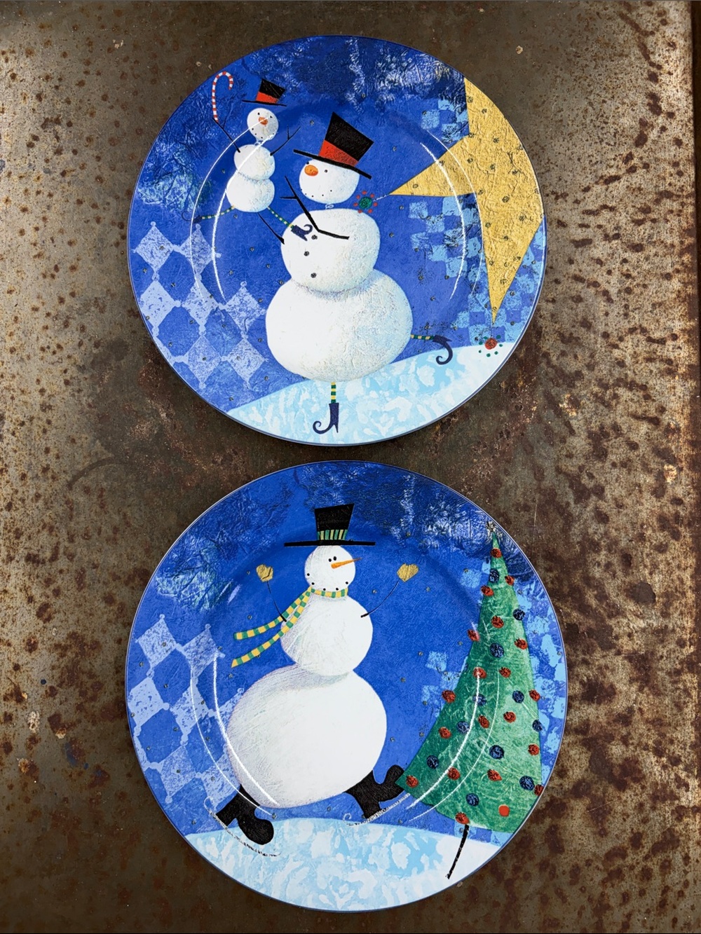 The Sakura Table "Snow Pals" Snowman Salad Plates-Set of 2- Replacements / Decor